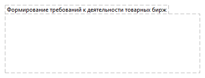 Формирование требований к деятельности товарных бирж
