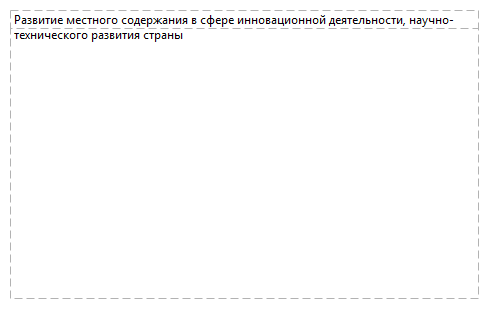 Развитие местного содержания в сфере инновационной деятельности, научно-технического развития страны